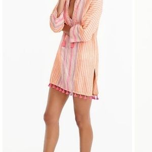 J. Crew linen  striped tunic swim beach cover up. Extra small